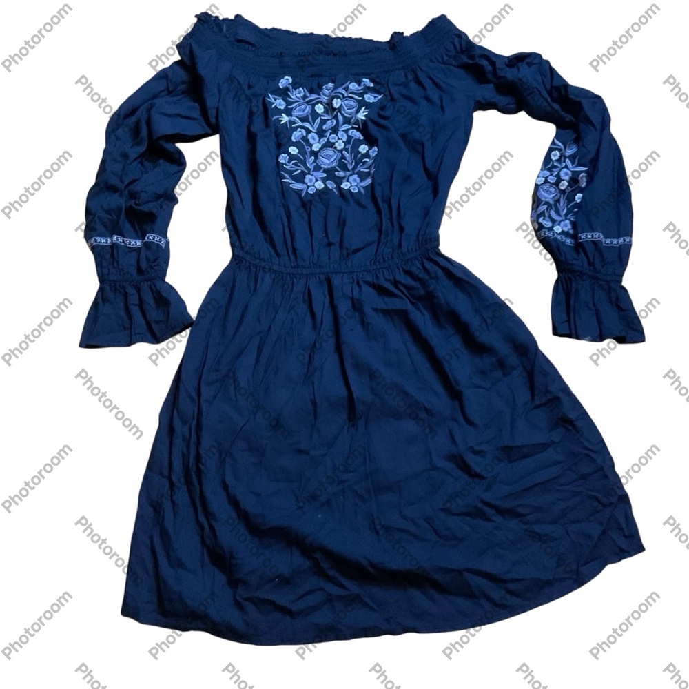 Hollister Floral Embroidery whimsygoth fairy festival long‎ puff sleeve